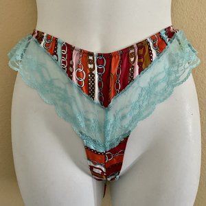Victoria's Secret Chain Print Satin & Lace Panty